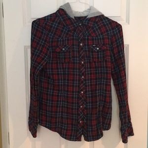 Hurley Plaid Flannel with Hood